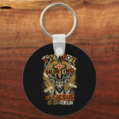 Hunting In My Veins Jesus In Heart Christian Deer  Schlüsselanhänger (Vorderseite)