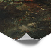 Hunting in the Forest at Compiegne Poster (Ecke)