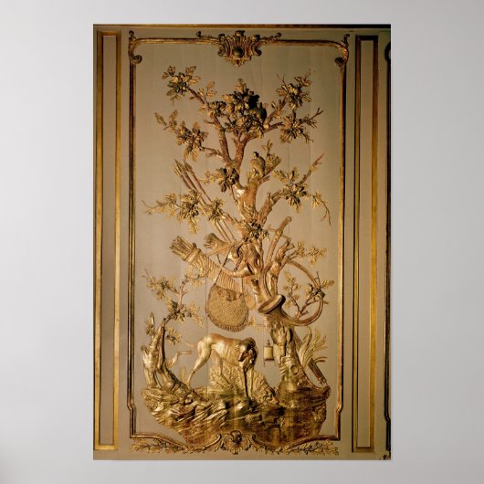 Hunting scene, wood panelling from dining room poster (Vorne)