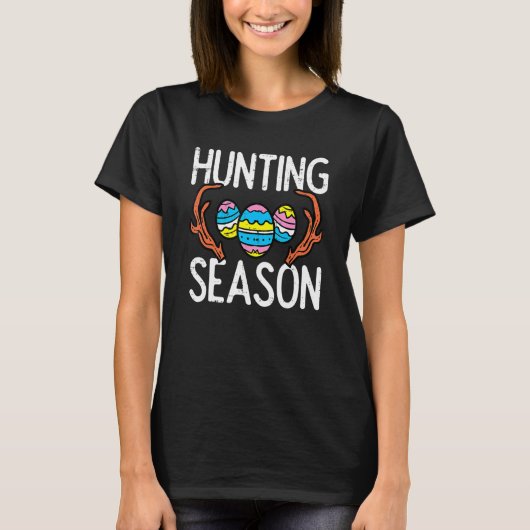 Hunting Season Eggs Antler Funny Easter Egg Hunt H T-Shirt (Vorderseite)