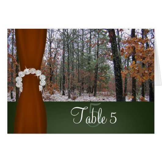 Hunting Theme Winter Scene Camo Table Number Cards (Vorderseite (Horizontal))