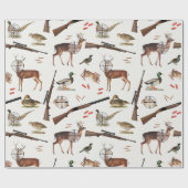 Hunting Wildlife Outdoorsman Pattern Geschenkpapier (Flach)