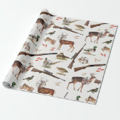 Hunting Wildlife Outdoorsman Pattern Geschenkpapier (Ungerollt)