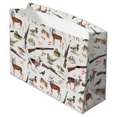 Hunting Wildlife Outdoorsman Pattern Große Geschenktüte (Rückseite Schrägansicht)