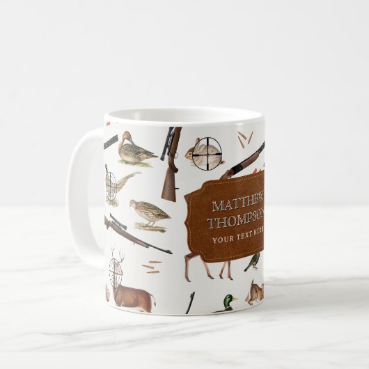 Hunting Wildlife Outdoorsman Pattern Kaffeetasse (Vorderseite Links)