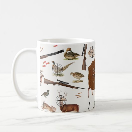 Hunting Wildlife Outdoorsman Pattern Kaffeetasse (Links)