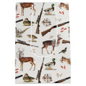 Hunting Wildlife Outdoorsman Pattern Mittlere Geschenktüte (Rückseite)