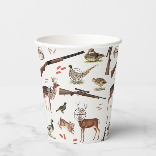 Hunting Wildlife Outdoorsman Pattern Pappbecher (Rückseite)