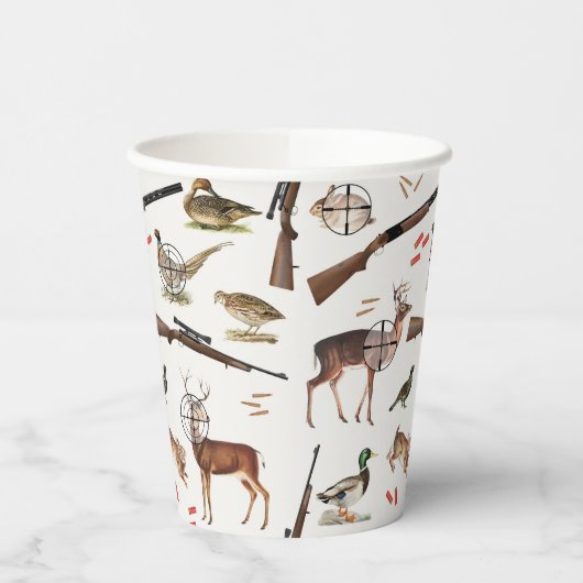 Hunting Wildlife Outdoorsman Pattern Pappbecher (Links)