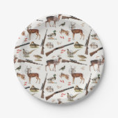 Hunting Wildlife Outdoorsman Pattern Pappteller (Vorderseite)