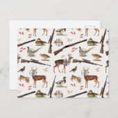 Hunting Wildlife Outdoorsman Pattern Postkarte (Vorne/Hinten)