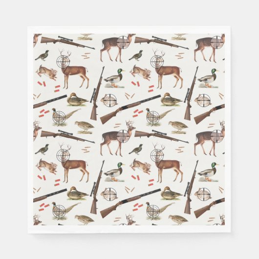 Hunting Wildlife Outdoorsman Pattern Serviette (Vorderseite)