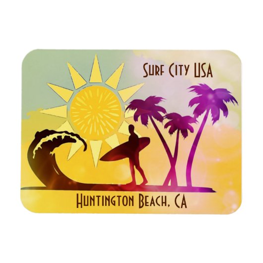 Huntington Beach CA Surf City USA Postcard Magnet (Horizontal)