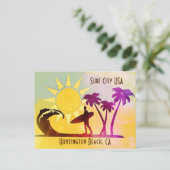 Huntington Beach CA Surf City USA Postkarte (Stehend Vorderseite)