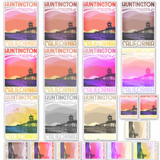 Huntington Beach California Aufkleber (Vorderseite)