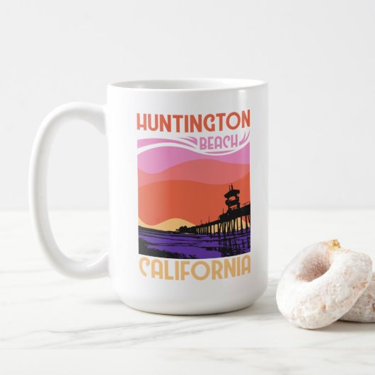 Huntington Beach California Kaffeetasse (Mit Donut)