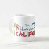 Huntington Beach California Palmen Kaffeetasse (Vorderseite Links)