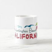 Huntington Beach California Palmen Kaffeetasse (Mittel)