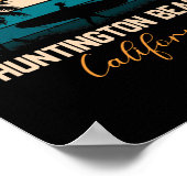 Huntington Beach California Palms Urlaubsreise Poster (Ecke)