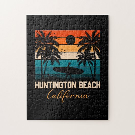 Huntington Beach California Palms Urlaubsreise Puzzle (Vertikal)