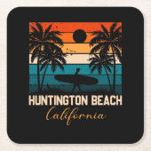 Huntington Beach California Palms Urlaubsreise Rechteckiger Pappuntersetzer (Vorderseite)