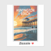 Huntington Beach California Reisen Vintag Aufkleber (Blatt)