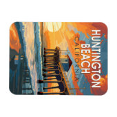 Huntington Beach California Reisen Vintag Magnet (Horizontal)