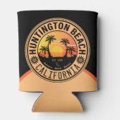 Huntington Beach California Retro Sunset 60er Dosenkühler (Rückseite)