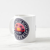 Huntington Beach California Retro Sunset Souvenirs Kaffeetasse (Vorderseite Links)