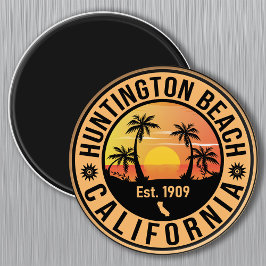 Huntington Beach California Retro Sunset Souvenirs Magnet