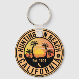Huntington Beach California Retro Sunset Souvenirs Schlüsselanhänger