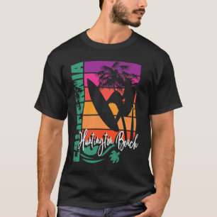 Huntington Beach California Retro Sunset Surfer So T-Shirt