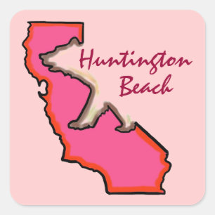 Huntington Beach California Rosa Staat Aufkleber