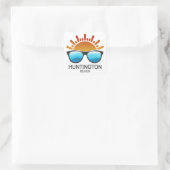 Huntington Beach California-Sonnenbrille Quadratischer Aufkleber (Tasche)