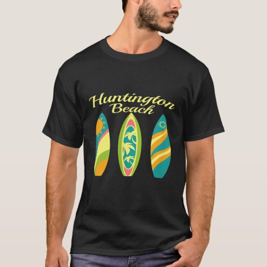 Huntington Beach California Surfboards Beach Soul T-Shirt (Vorderseite)