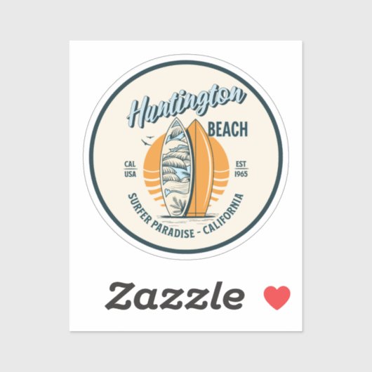 Huntington Beach California Surfer Paradise Aufkleber (Blatt)