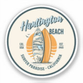 Huntington Beach California Surfer Paradise Aufkleber (Vorderseite)