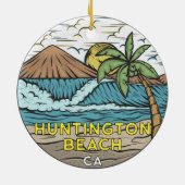 Huntington Beach California Vintag Keramik Ornament (Hinten)