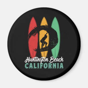 Huntington Beach California Vintag Retro Surfing Magnet
