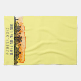 Huntington Beach City Silhouette Geschirrtuch