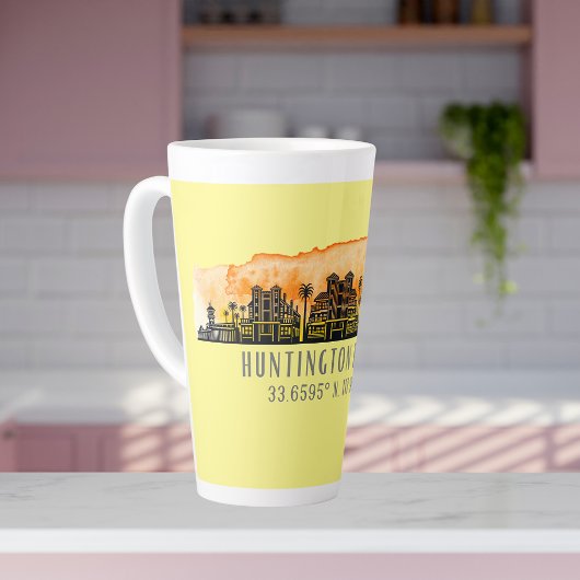 Huntington Beach City Silhouette Milchtasse