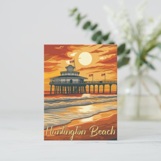 Huntington Beach - Ein Riesenspass aus der Vergang Postkarte (Stehend Vorderseite)