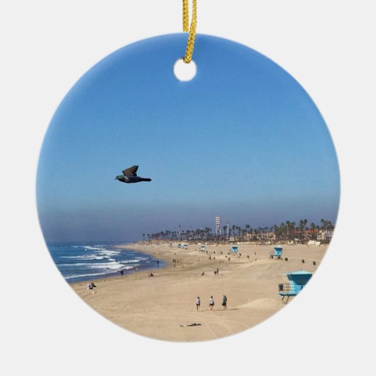 Huntington Beach, Kalifornien Keramik Ornament (Vorne)