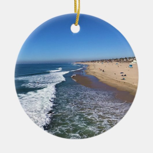 Huntington Beach, Kalifornien Keramik Ornament (Vorne)