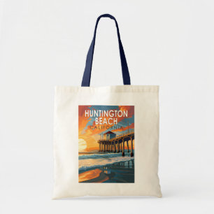 Huntington Beach Kalifornien Reise Kunst Vintage Tragetasche