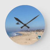 Huntington Beach, Kalifornien Runde Wanduhr (Vorderseite)