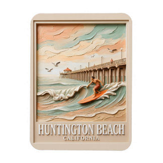 Huntington Beach Kalifornien Textur Surfer Surfen Magnet