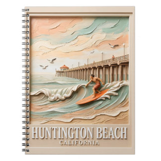 Huntington Beach Kalifornien Textur Surfer Surfen Notizblock