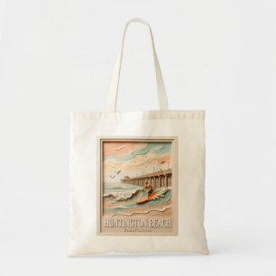 Huntington Beach Kalifornien Textur Surfer Surfen Tragetasche