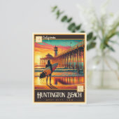 Huntington Beach, Kalifornien | Vintage Postkarte (Stehend Vorderseite)